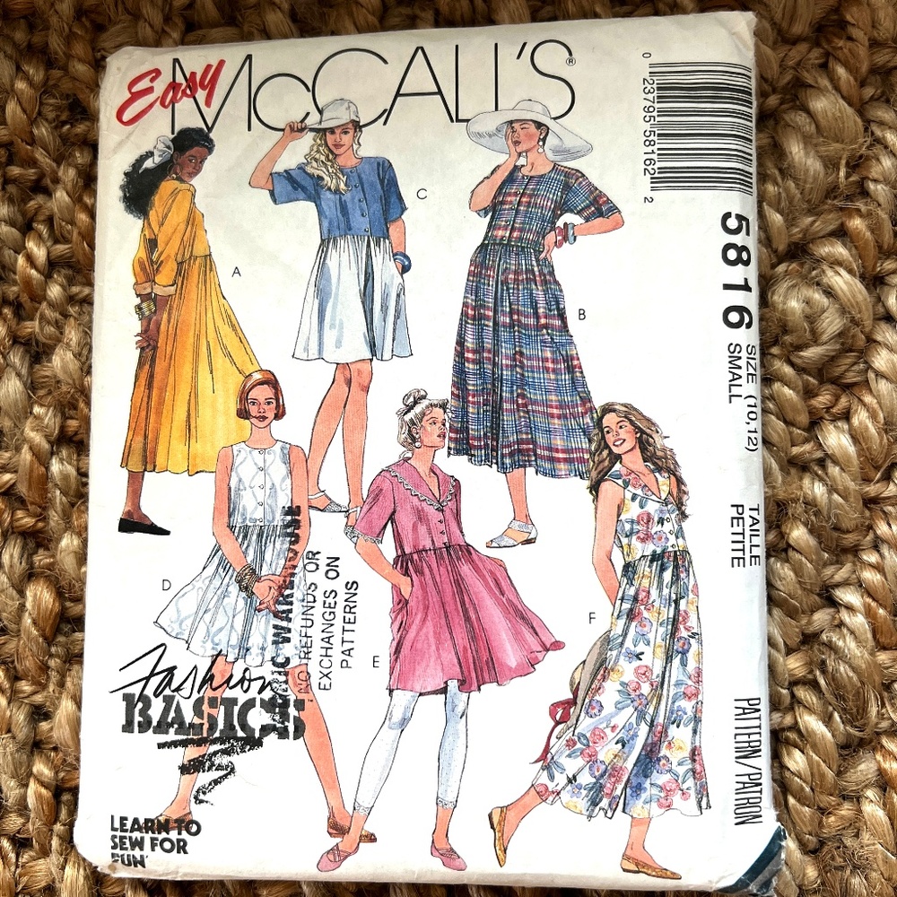 McCalls 5816  Sundress pattern in 6 versions
